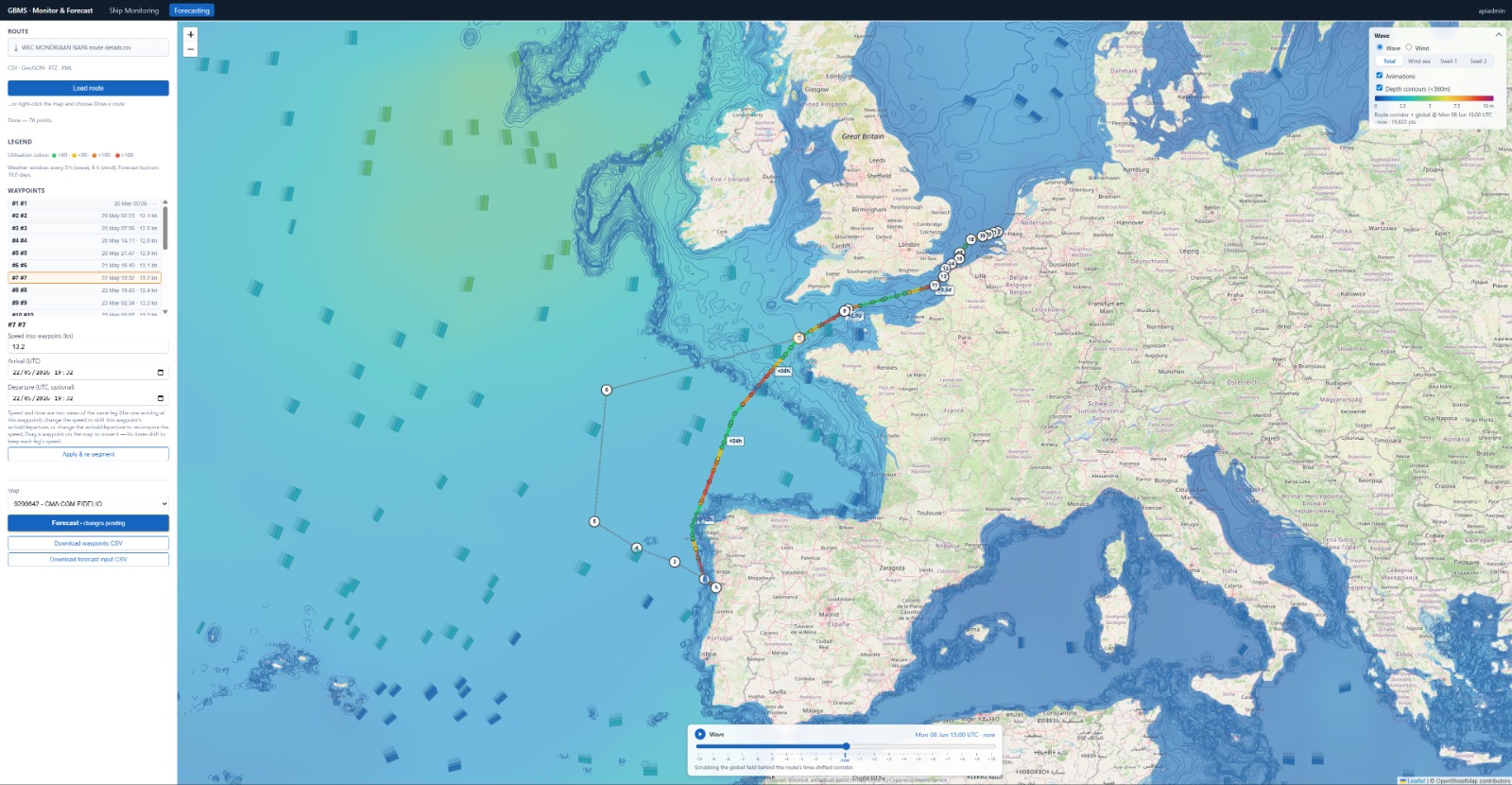 SensoriumC-Forecast route optimisation view